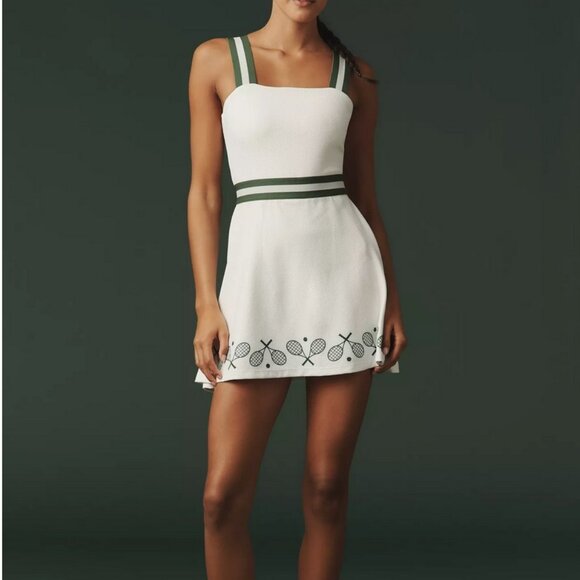NWT BEACH RIOT miriam tennis mini dress in racquet white size L - Picture 2 of 4